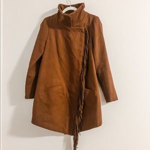 Brown Fringe Coat